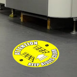 PROline floor sign attention aisle clearance keep aisles clear heavy-duty industrial slip-resistant warehouse safety high-visibility durable