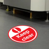 PROline floor sign keep clear red white attention industrial heavy-duty slip-resistant warehouse safety high-visibility durable