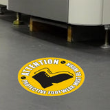 PROline floor sign, protective footwear required, attention must be worn, heavy-duty industrial, slip-resistant, warehouse safety, high-visibility durable