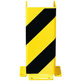 Pallet rack protectors End frame U-profile Heavy-duty Warehouse safety equipment Yellow and black 400mmH 5mm gauge Accessories Industrial storage solutions