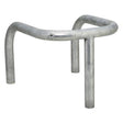 Galvanised steel pole and column protector in plain galvanised finish - looped guard rail on three legs, angled view