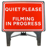 Quiet Please Filming in progress 1050x750mm Q Sign