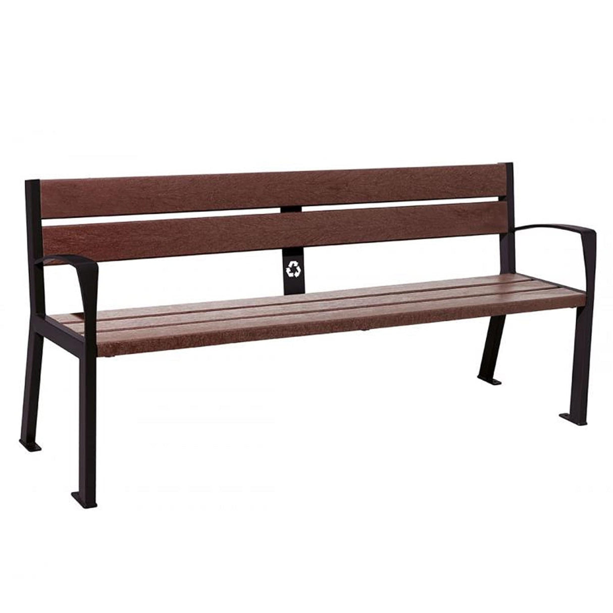 Recycled plastic bench 5 slat Eco-friendly Sustainable Durable Park bench Outdoor Weather-resistant Seating Public spaces Maintenance-free Schools