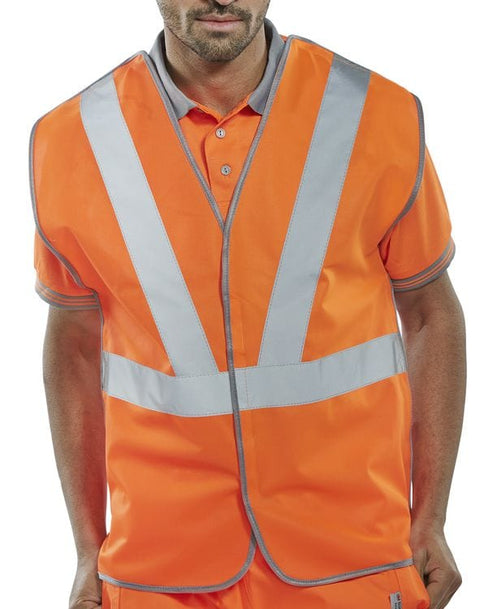 Rail Workers Hi-Vis Polyester Vest Orange