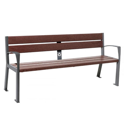 Recycled plastic bench 5 slat Eco-friendly Sustainable Durable Park bench Outdoor Weather-resistant Seating Public spaces Maintenance-free Schools