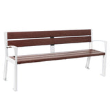 Recycled plastic bench 5 slat Eco-friendly Sustainable Durable Park bench Outdoor Weather-resistant Seating Public spaces Maintenance-free Schools