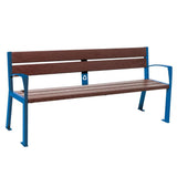 Recycled plastic bench 5 slat Eco-friendly Sustainable Durable Park bench Outdoor Weather-resistant Seating Public spaces Maintenance-free Schools