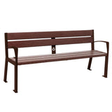 Recycled plastic bench 5 slat Eco-friendly Sustainable Durable Park bench Outdoor Weather-resistant Seating Public spaces Maintenance-free Schools