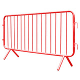 2.3-metre-red-metal-pedestrian-barrier-fixed-leg-temporary-crowd-control-galvanised-steel-fence-interlocking-portable-heavy-duty-event-safety-construction-public-spaces-festival-durable-queue-perimeter-security-outdoor-indoor-weather-resistant