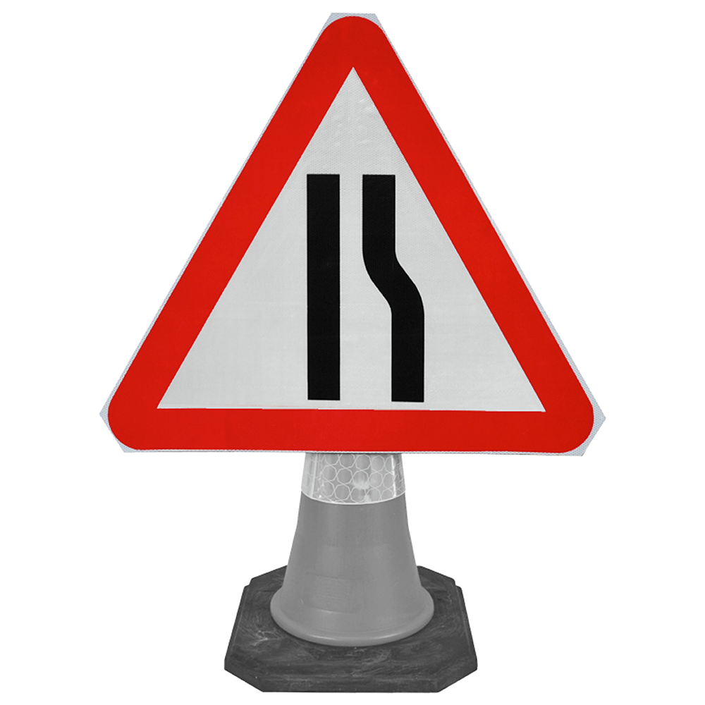 traffic-cone-road-mounted-signs-signage-warning-symbols-caution-directional-constuction-hazard-roadway-motorway-custom-roadwork-heavy-duty-reflective-caution-site-pedestrian-safety-plastic-portable-stackable-highway-uk