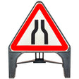 Road Narrows Both 750mm Q-Sign 516