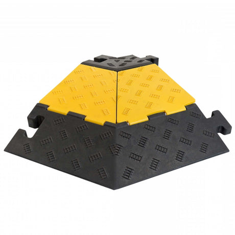 5-channel-Cable-protection-hose-ramp-channel-yellow-and-black-heavy-duty-outdoor-rubber-durable-industrial-flexible-roadworks-safety-medium-middle-section-piece-road-vehicle