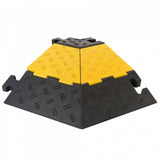 5-channel-Cable-protection-hose-ramp-channel-yellow-and-black-heavy-duty-outdoor-rubber-durable-industrial-flexible-roadworks-safety-medium-middle-section-piece-road-vehicle