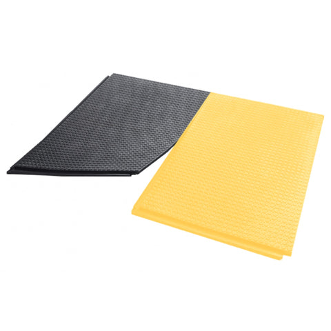 Safe Site Premium 1200mm x 800mm x 22mm 20kg Black Rubber with non-slip pedestrian surface on top Heavy-duty workplace safety anti-fatigue slip-resistant industrial waterproof durable oil and grease-resistant impact and shock-absorbing mat.