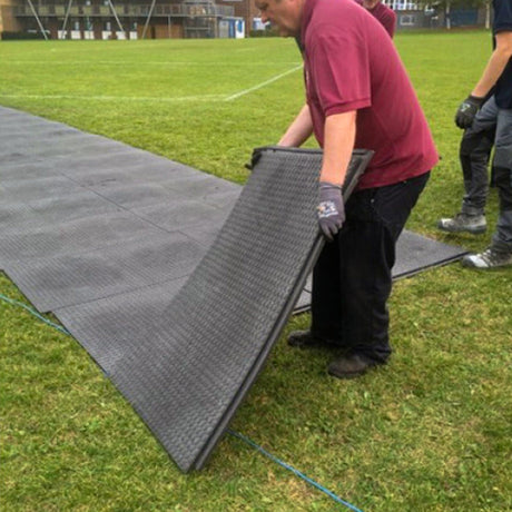 Safe Site Premium 1200mm x 800mm x 22mm 20kg Black Rubber with non-slip pedestrian surface on top Heavy-duty workplace safety anti-fatigue slip-resistant industrial waterproof durable oil and grease-resistant impact and shock-absorbing mat.