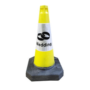 Yellow 500mm Wedding Cone Street Solutions