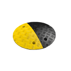 Speed bumps for sale. Circle Speed Bump 75mm half Yellow and half Black.