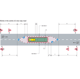 Traffic Management Signs & Cones Kit: Centre works in 2-way road