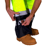 Hi-Vis Road Workers Breathable Over Trousers - Yellow & Navy