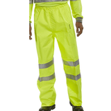 Hi-Vis Workers Breathable Over Trousers - Yellow