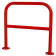 Sheffield Bilton bike stand in red powder-coated finish, studio view on white background