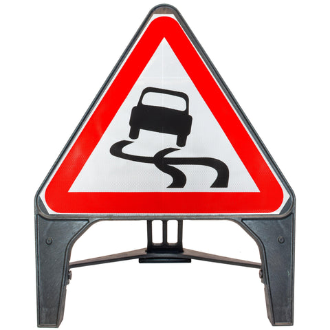 Slippery Road Surface 750mm Q-Sign 557
