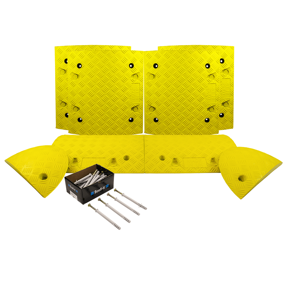 All Yellow Speed Bump Complete Kit 50mm - 10mph or 75mm - 5mph
