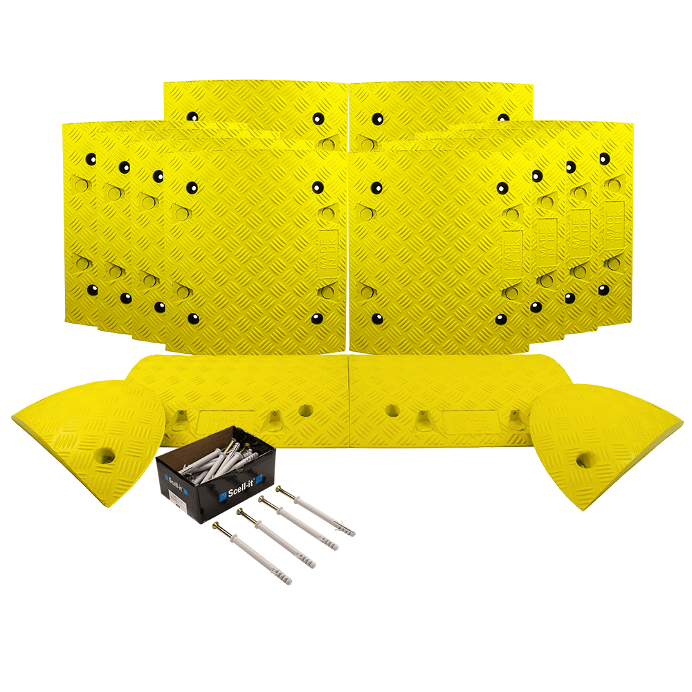 All Yellow Speed Bump Complete Kit 50mm - 10mph or 75mm - 5mph