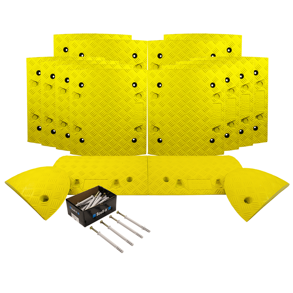 All Yellow Speed Bump Complete Kit 50mm - 10mph or 75mm - 5mph