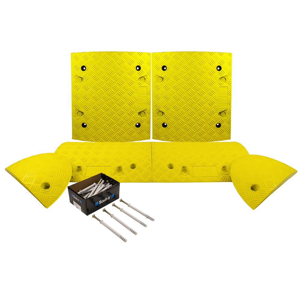 All Yellow Speed Bump Complete Kit 50mm - 10mph or 75mm - 5mph