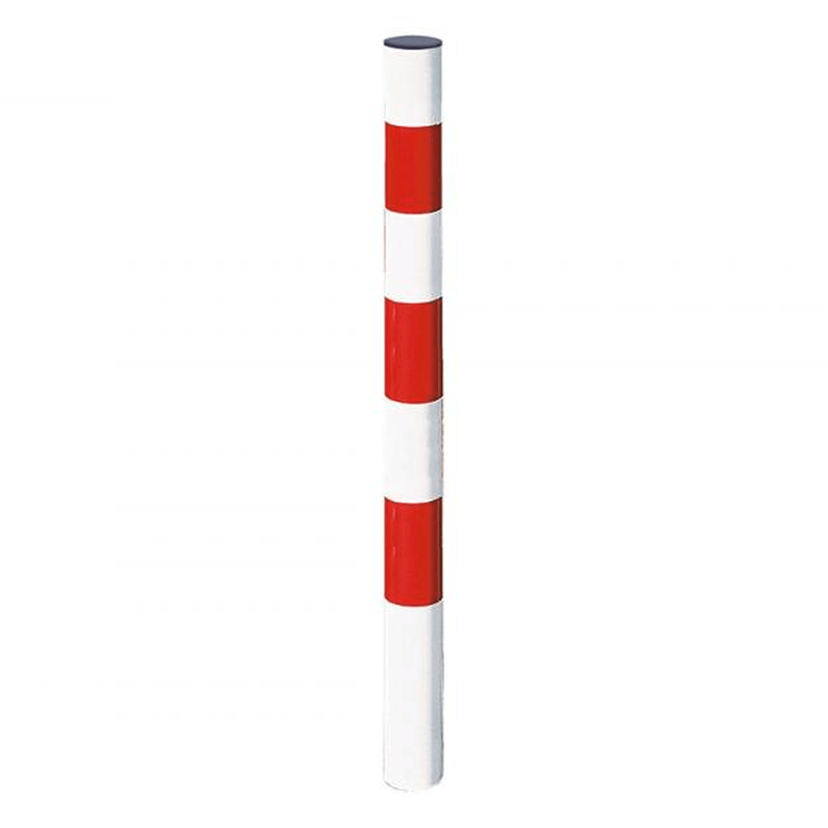 High Visibility Steel Security Post - Red & White