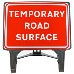 TEMPORARYROADSURFACE1050x750MMMELBASWINTEXQSIGNROADSAFETYTRAFFICREDWHITESTREETSIGNAGE
