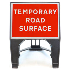TEMPORARYROADSURFACE600X450MMMELBASWINTEXQSIGNROADSAFETYTRAFFICREDWHITESTREETSIGNAGE