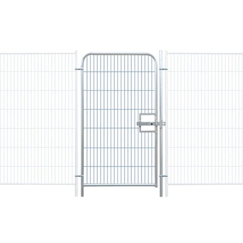 Temporary fencing pedestrian gate fence access portable gate construction site crowd control event barrier site entrance safety walk-through security outdoor barrier heavy-duty galvanized steel frame lockable rental industrial public chain link