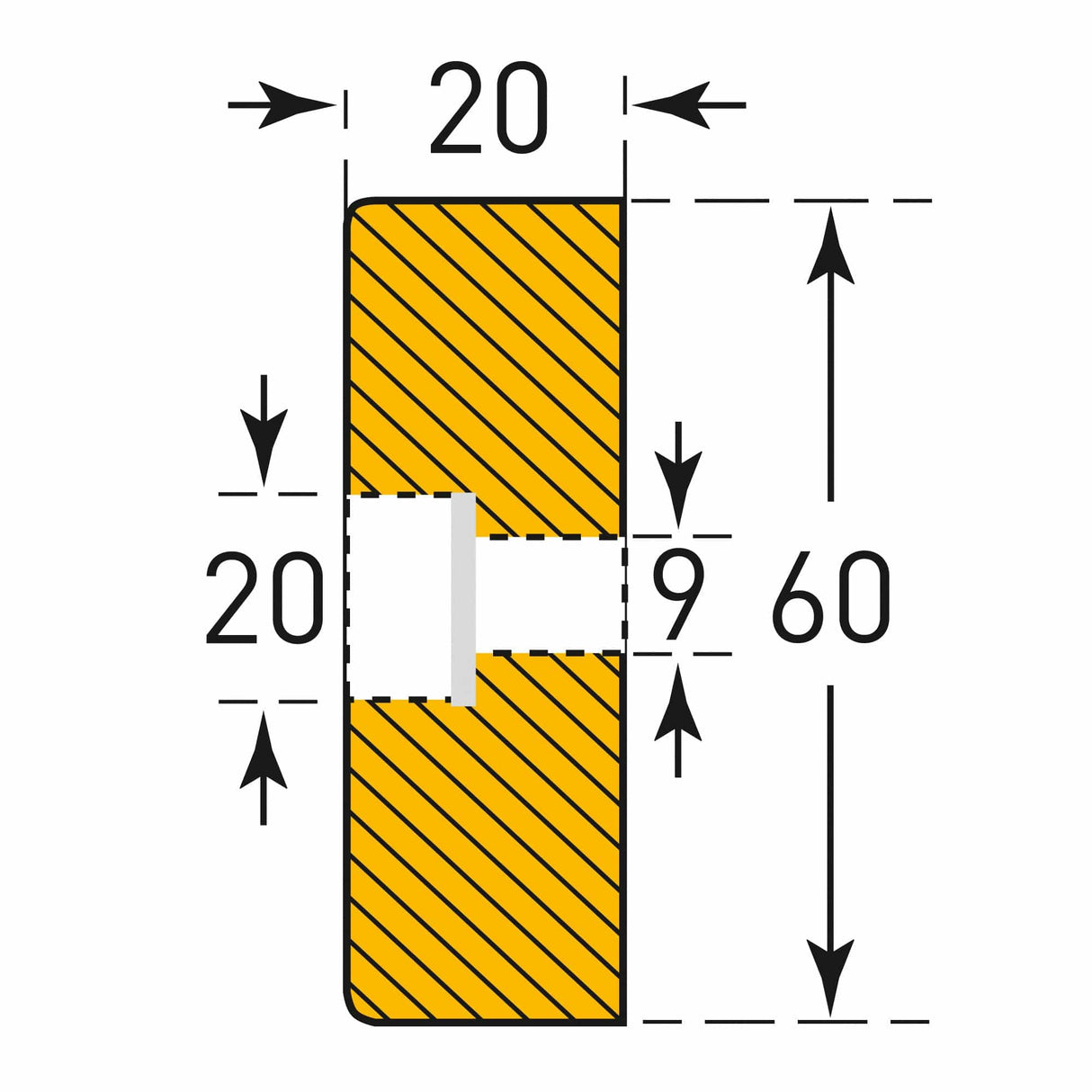 Surface Impact Protection Foam - Rectangle 60/20