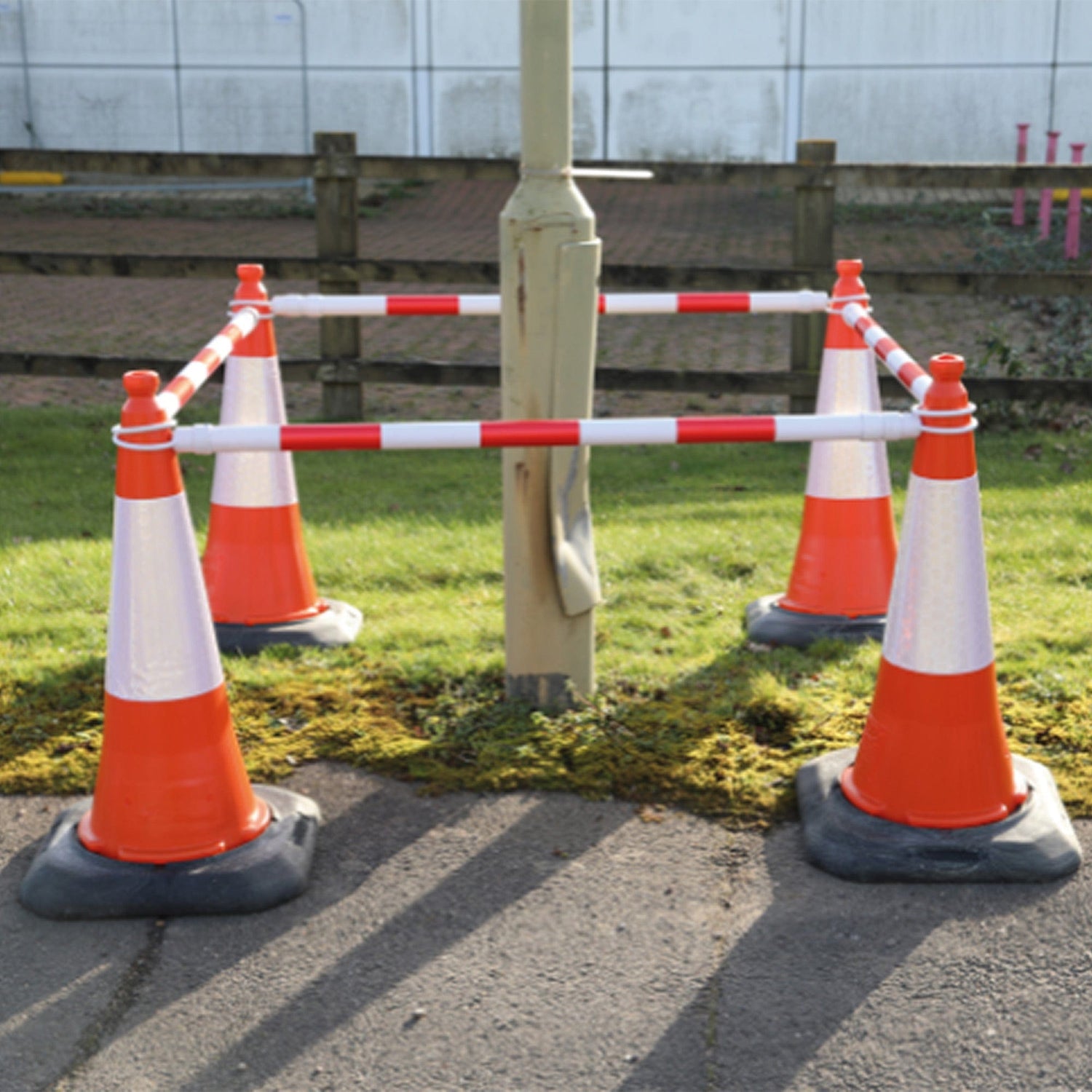 Traffic cone pole telescoping pole for cones demarcation for cones extendable pole traffic adjustable cone safety marker retractable collapsible telescopic.