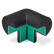 Tri-corner protection, semi-circular corner guard, self-adhesive corner protector, external bumper, black traffic-line, industrial heavy-duty waterproof easy-install guard.