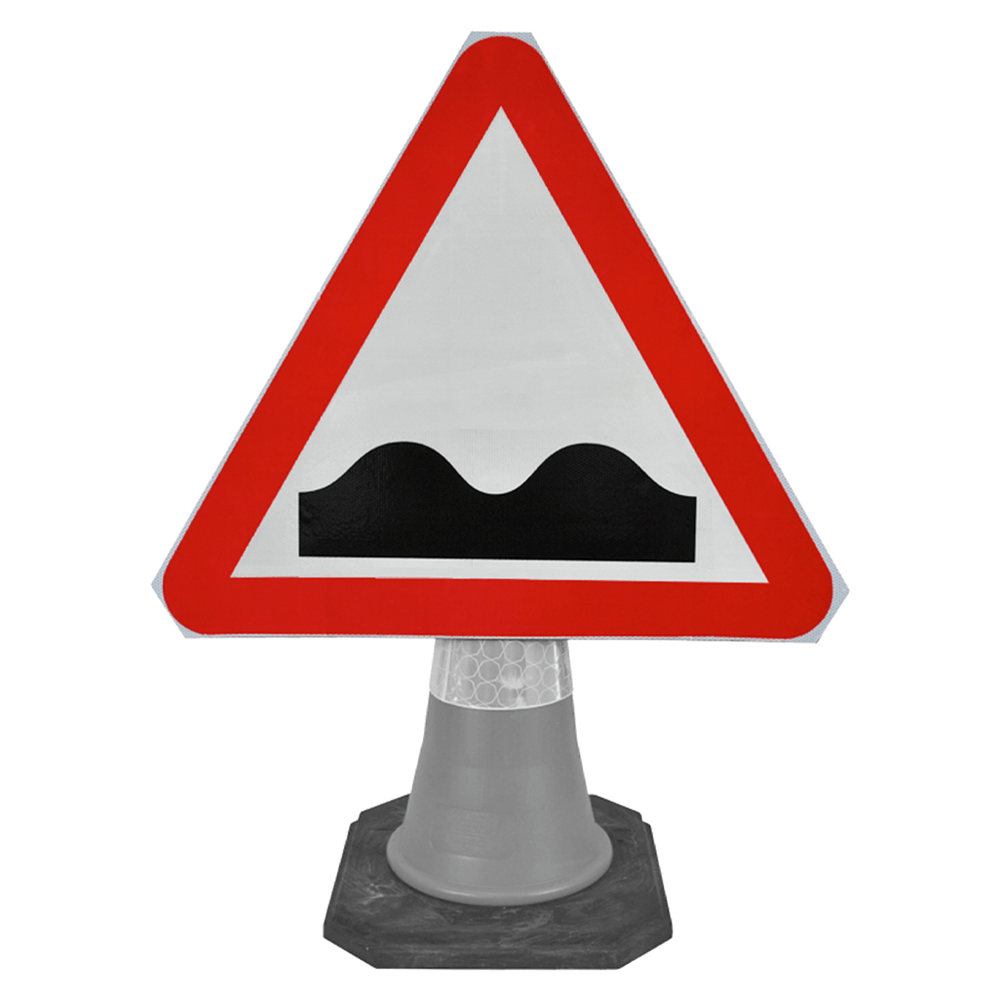 traffic-cone-road-mounted-signs-signage-warning-symbols-caution-directional-constuction-hazard-roadway-motorway-custom-roadwork-heavy-duty-reflective-caution-site-pedestrian-safety-plastic-portable-stackable-highway-uk