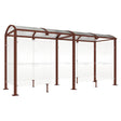 Voute Classic smoking and vaping shelter - steel frame with glass panels and polycarbonate roof, no front panel