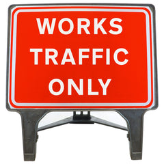 WORKSTRAFFICONLY1050x750MMMELBASWINTEXQSIGNROADSAFETYTRAFFICREDWHITESTREETSIGNAGE