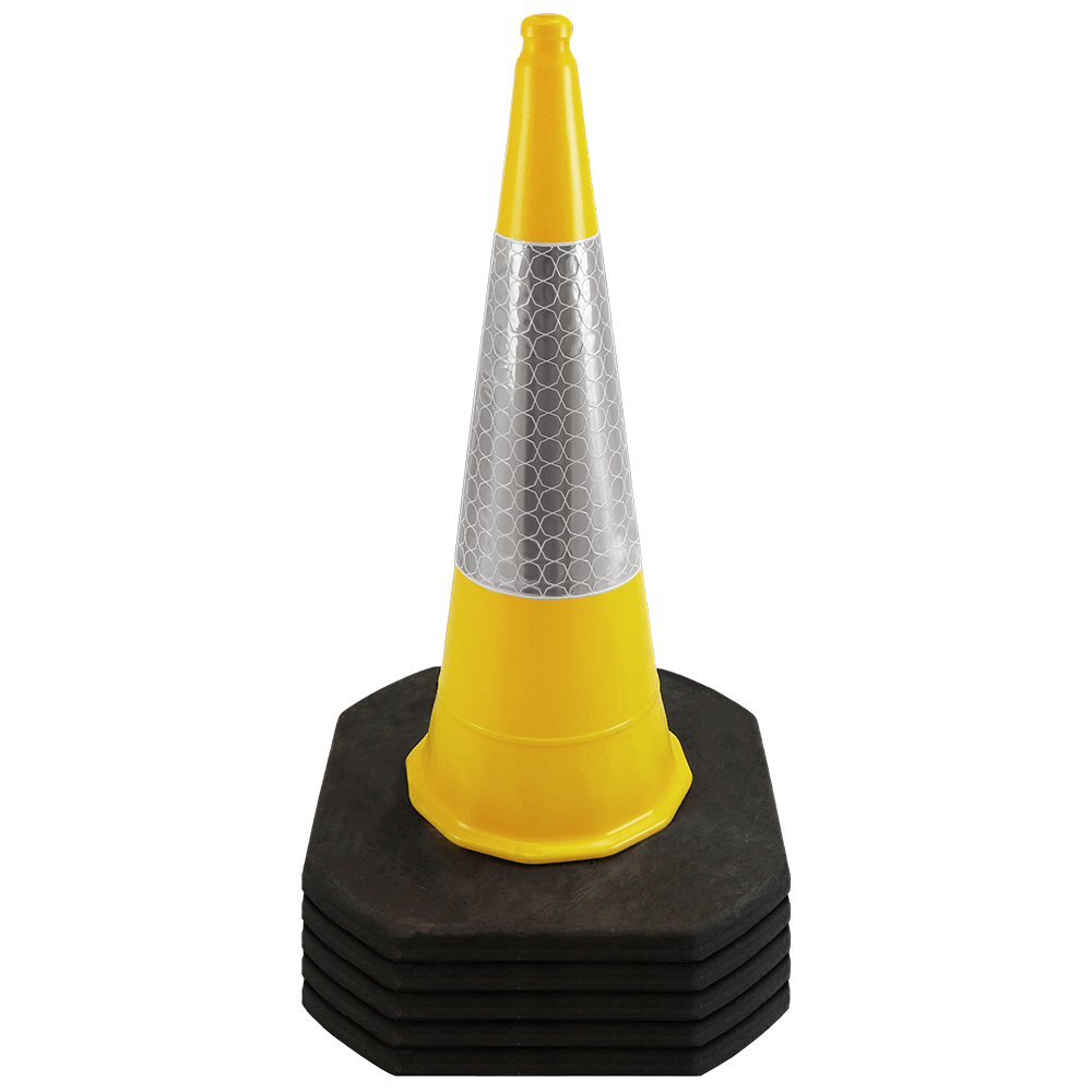 Yellow 1 Metre 2-Piece Traffic Cone