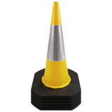 Yellow 1 Metre 2-Piece Traffic Cone