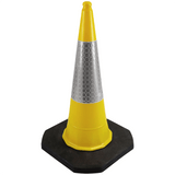 Yellow 1 Metre 2-Piece Traffic Cone