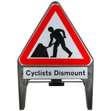 Men At Work with Cyclists Dismount Supplementary Plate 750mm Q-Sign 7001