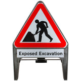 Men At Work with Exposed Excavation Supplementary Plate 750mm Q-Sign