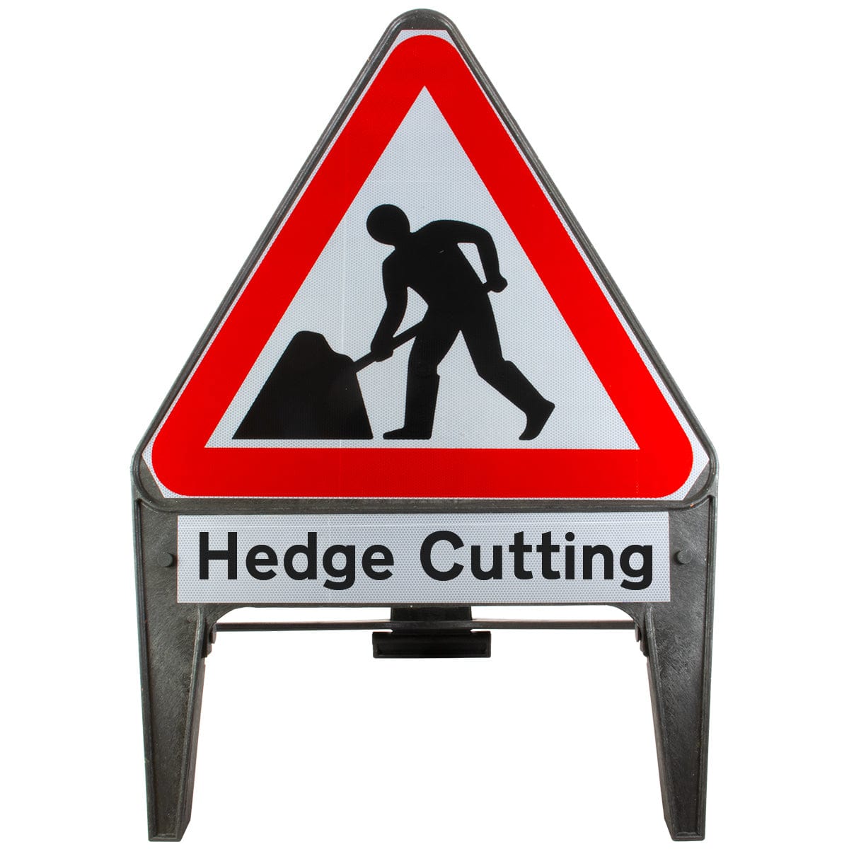 Men At Work with Hedge Cutting Supplementary Plate 750mm Q-Sign 7001