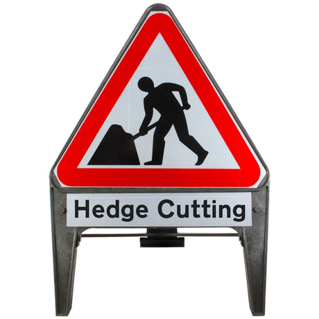 Danger Men Working Overhead 600 x 450mm Q-SignMen At Work with Hedge Cutting Supplementary Plate 750mm Q-Sign 7001