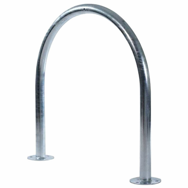 Kirby hoop cycle stand securing two bikes, durable and weatherproof.