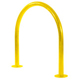 Stainless steel Kirby hoop bike stand, robust and weather-resistant.