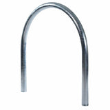 Kirby hoop cycle stand, tubular steel design for secure bike storage.